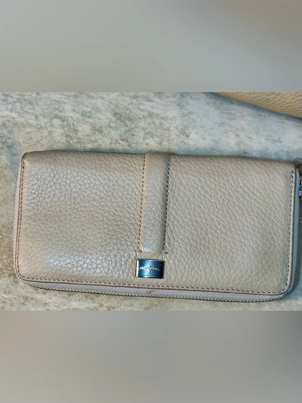 Cole Haan Leather Hobo Bag and Wallet Set - Classic Beige